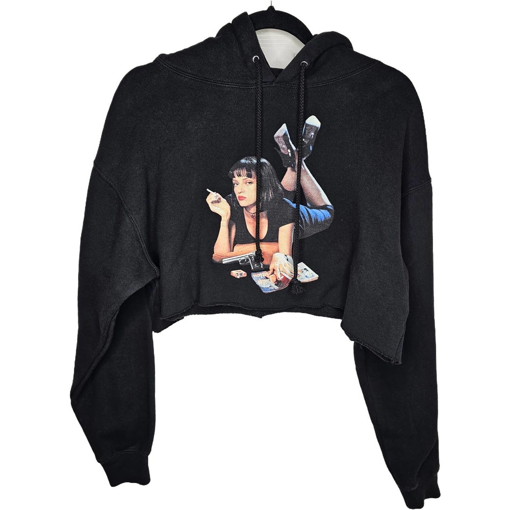 HUF Pulp Fiction Mia Cropped Hoodie Medium Black